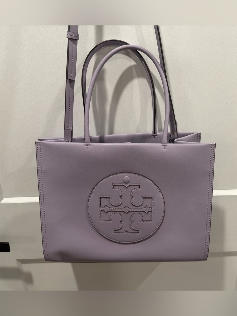 Tory Burch Ella Bio Tote Lilac Lavender With Crossbody Strap